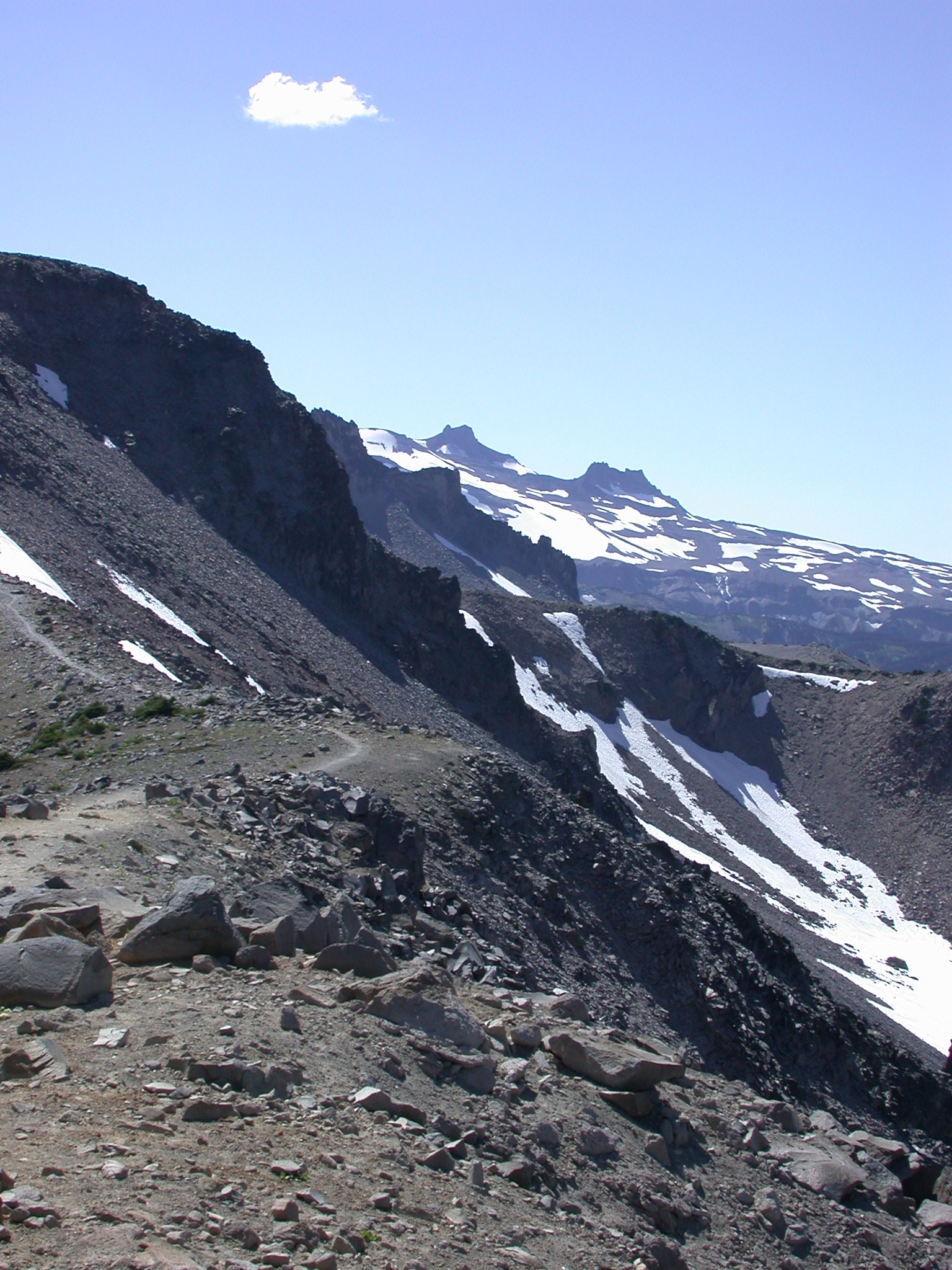 Rock Slide on Approach to Burroughs Peak II of Mount Rainier