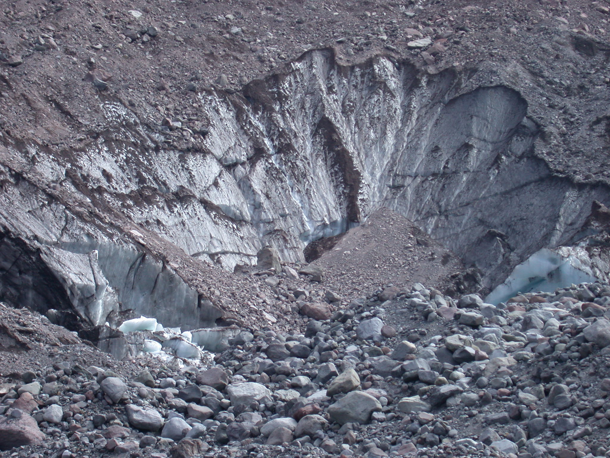 Edge of Main Part of Base of Glacier on Mount Rainier