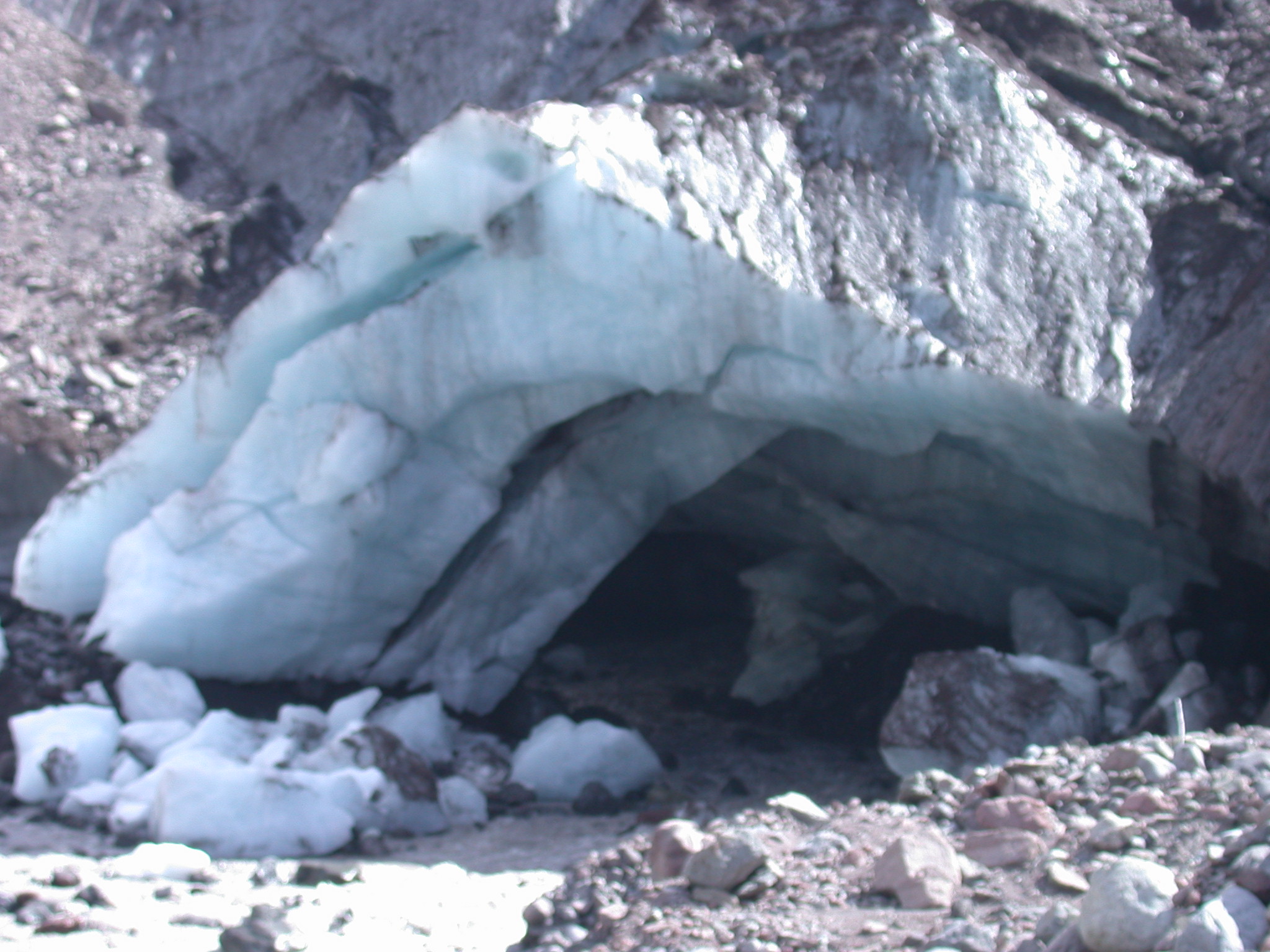 Arrival at the Alabaster Ice Cave at the Base of a Glacier on Mount Rainier