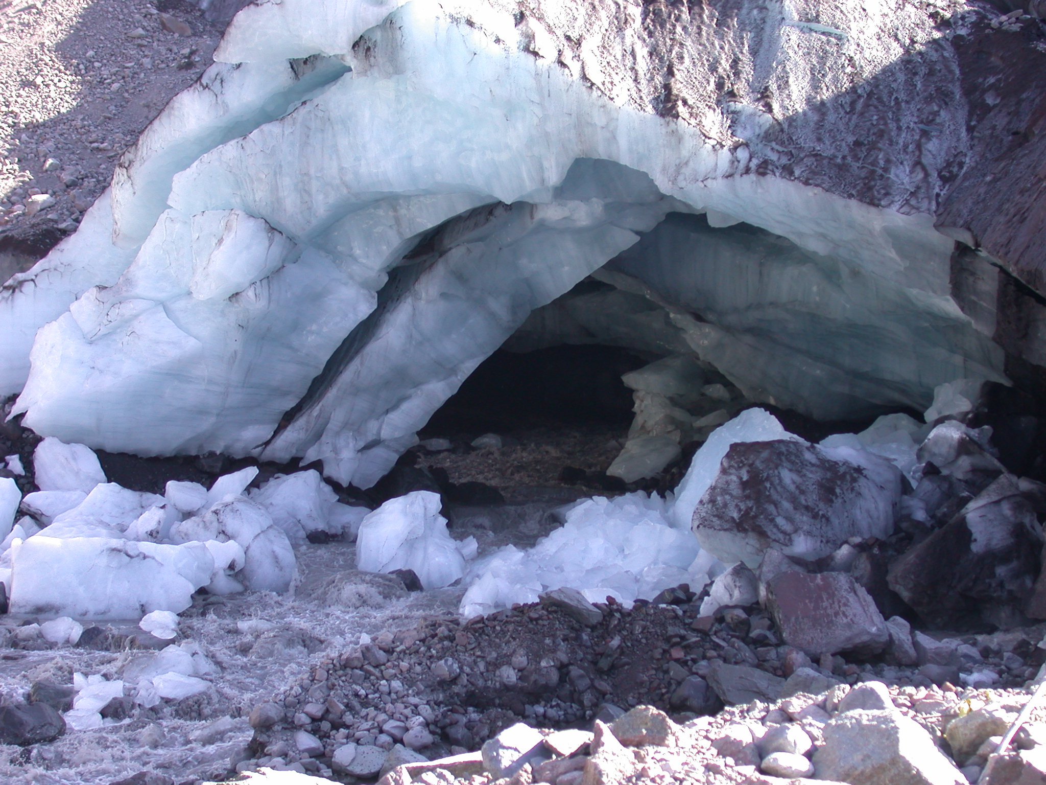 Alabaster Ice Cave Starts to Collapse at Base of Glacier on Mount Rainier