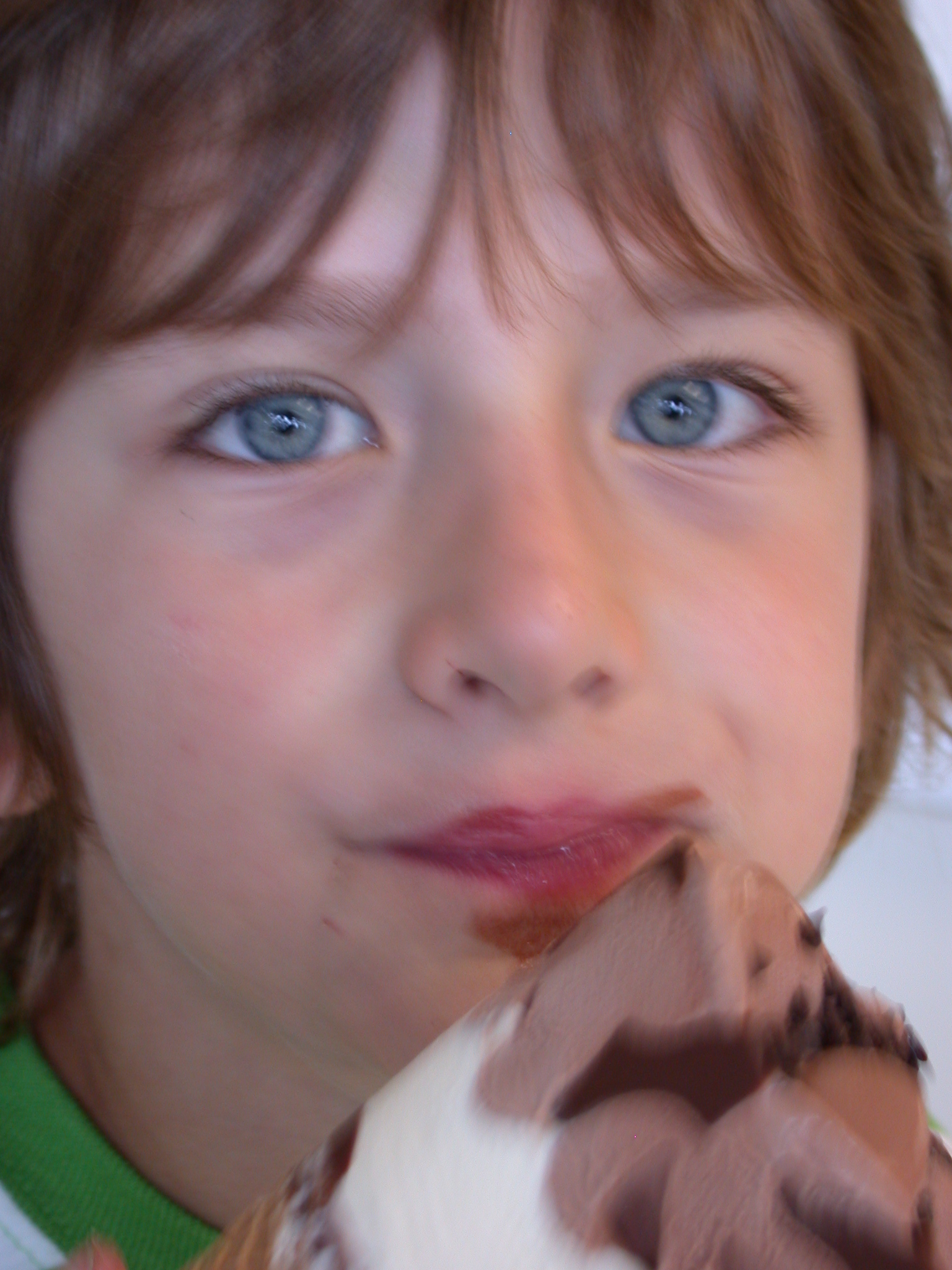 Closeup of Alex Eating Ice Cream