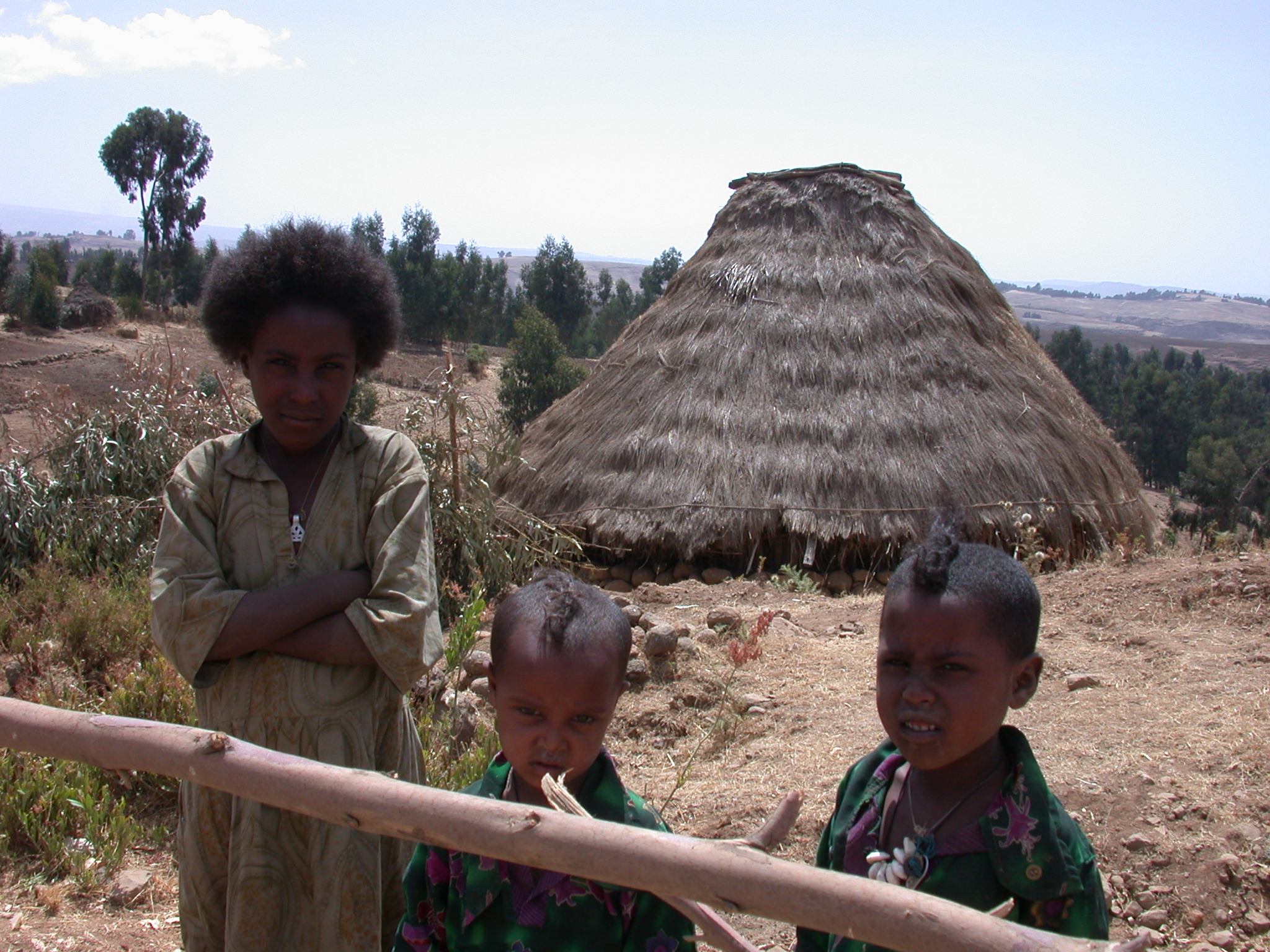 Residents of Local Village on Trek from Debark to Sankaber, Simien Mountains, Ethiopia