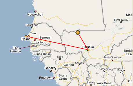 Map of Nioro in Mali