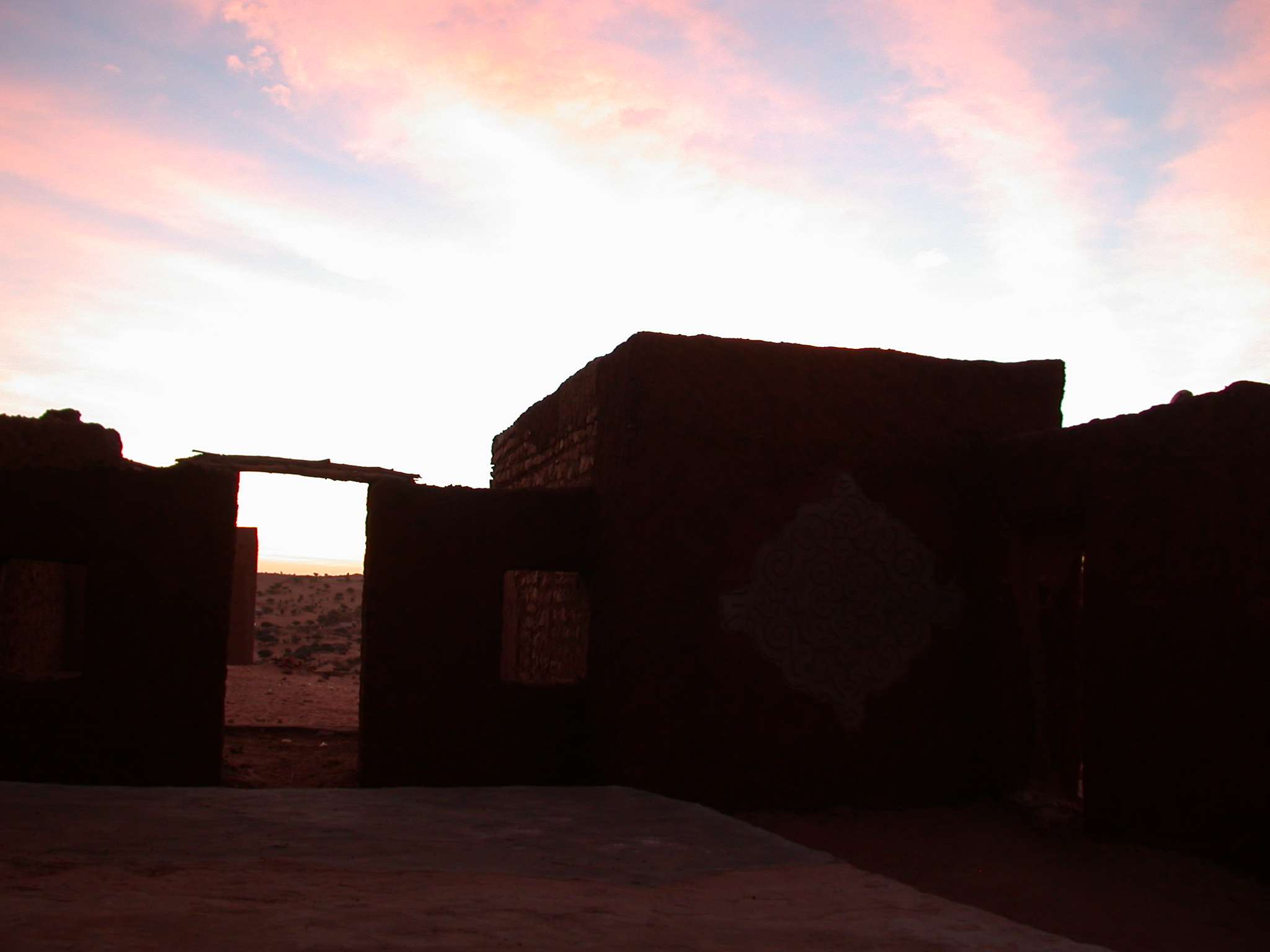 Sunrise at Hotel in Ancient City of Oulata, Mauritania