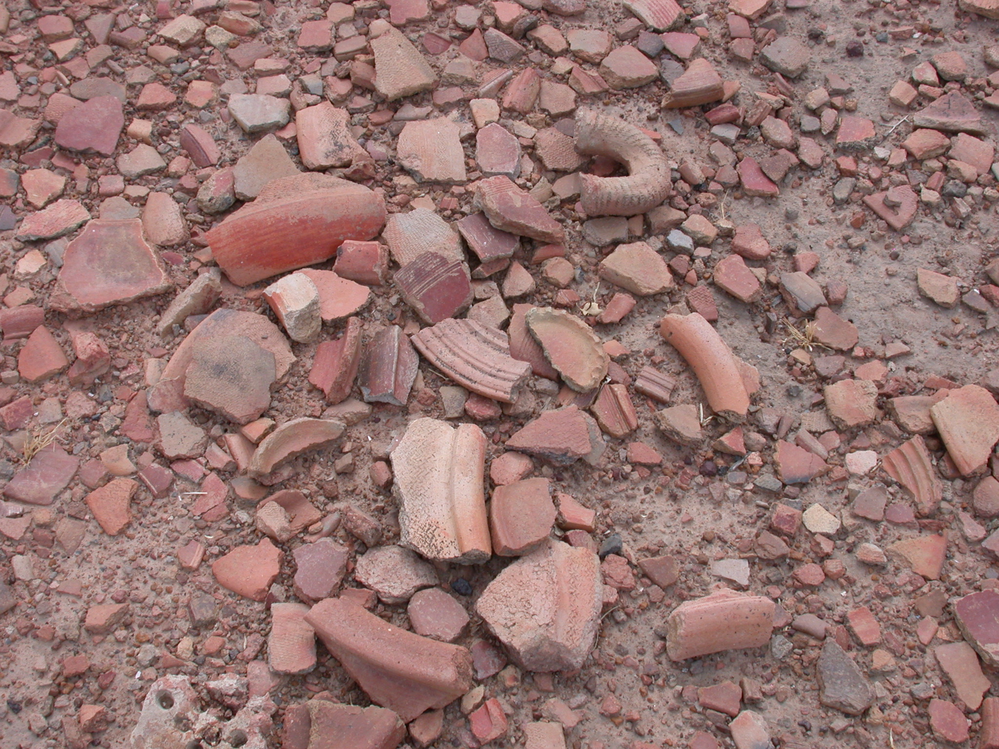 Pottery Fragments in Ruins of Ancient City of Jenne-Jeno, Mali