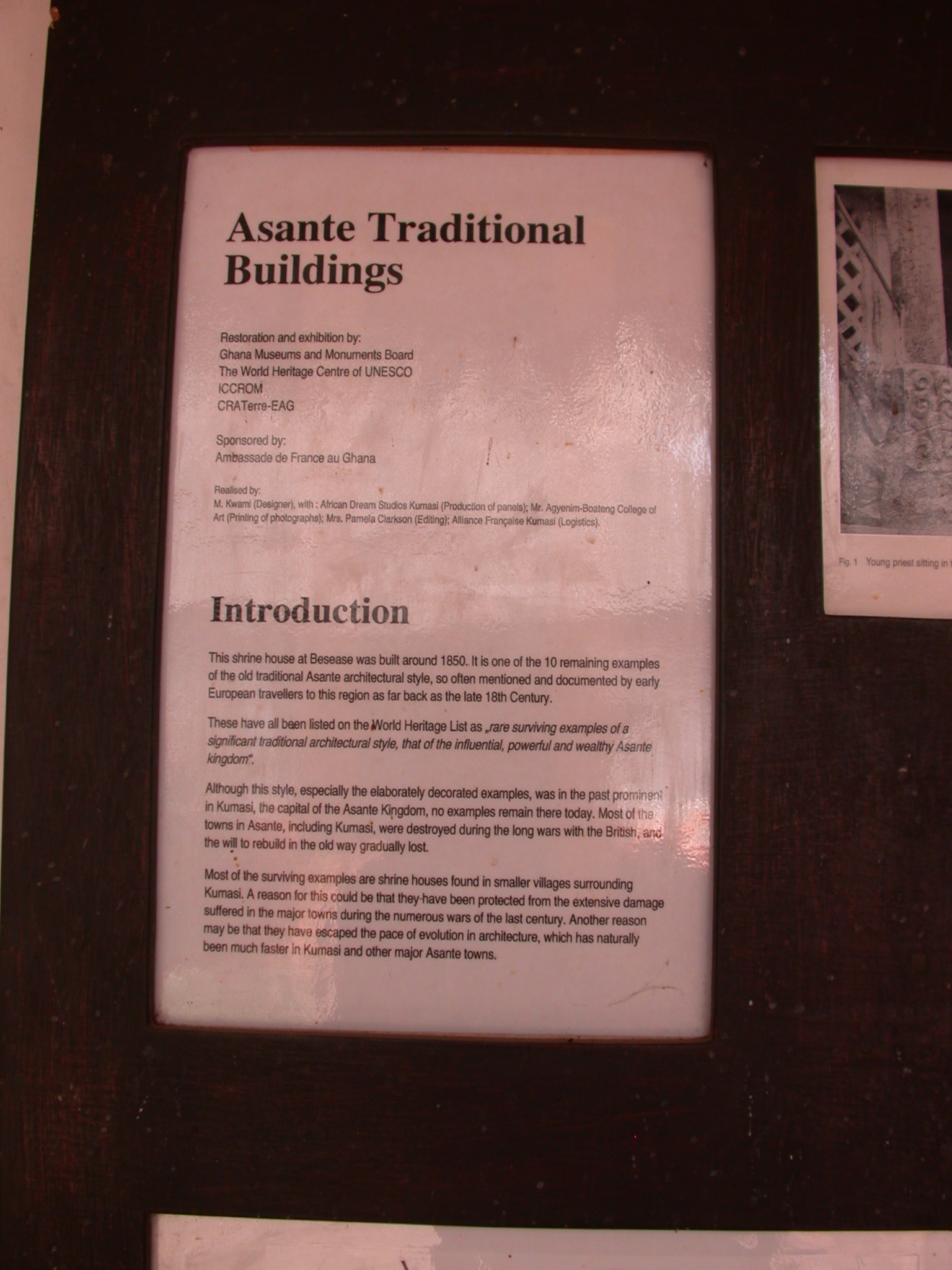 Description of Asante Traditional Buildings, Asante Traditional Shrine at Ejisu-Besease, Ghana
