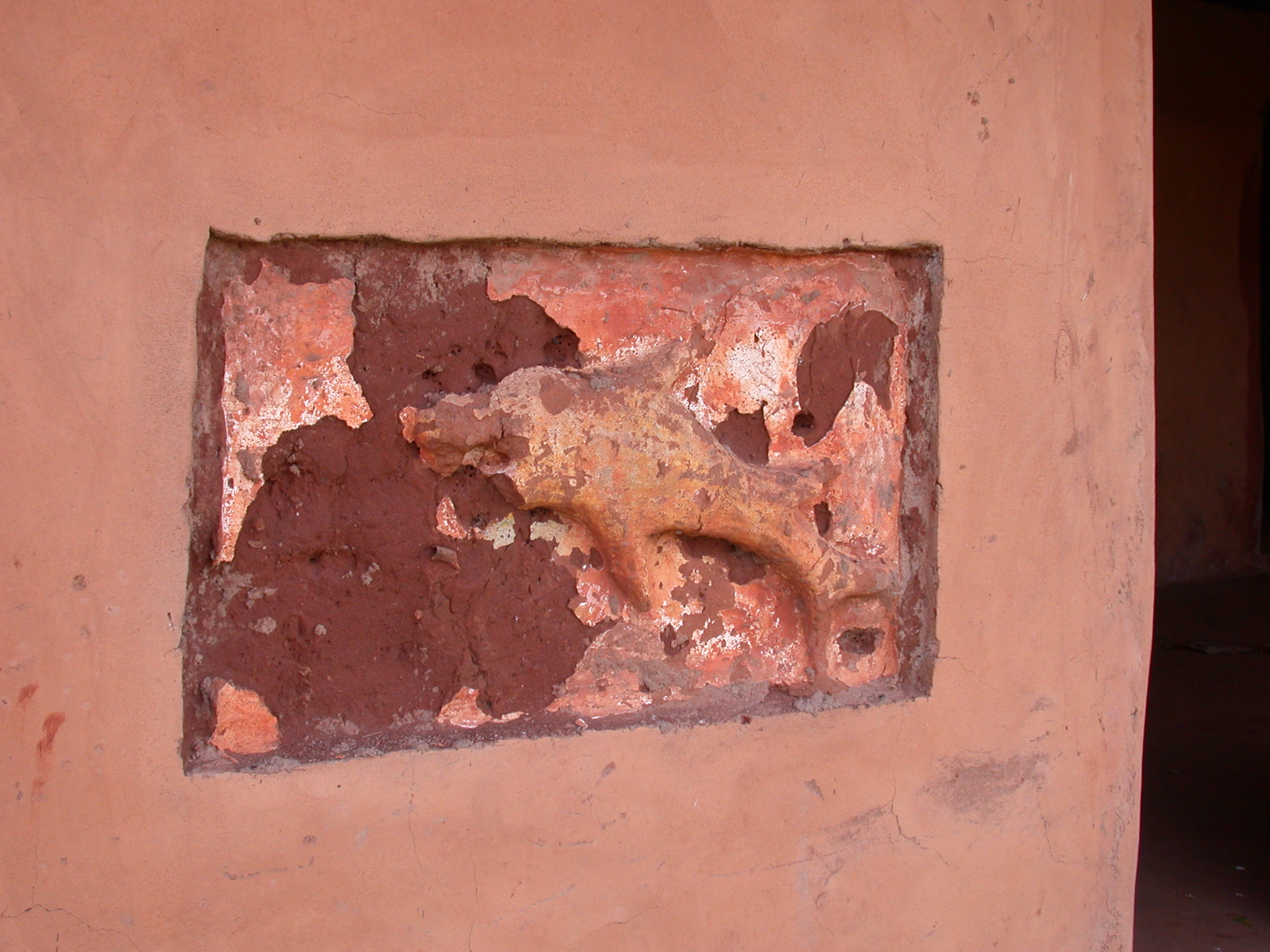 Damaged Wall Symbol, Palace of King Houegbadja, Abomey, Benin