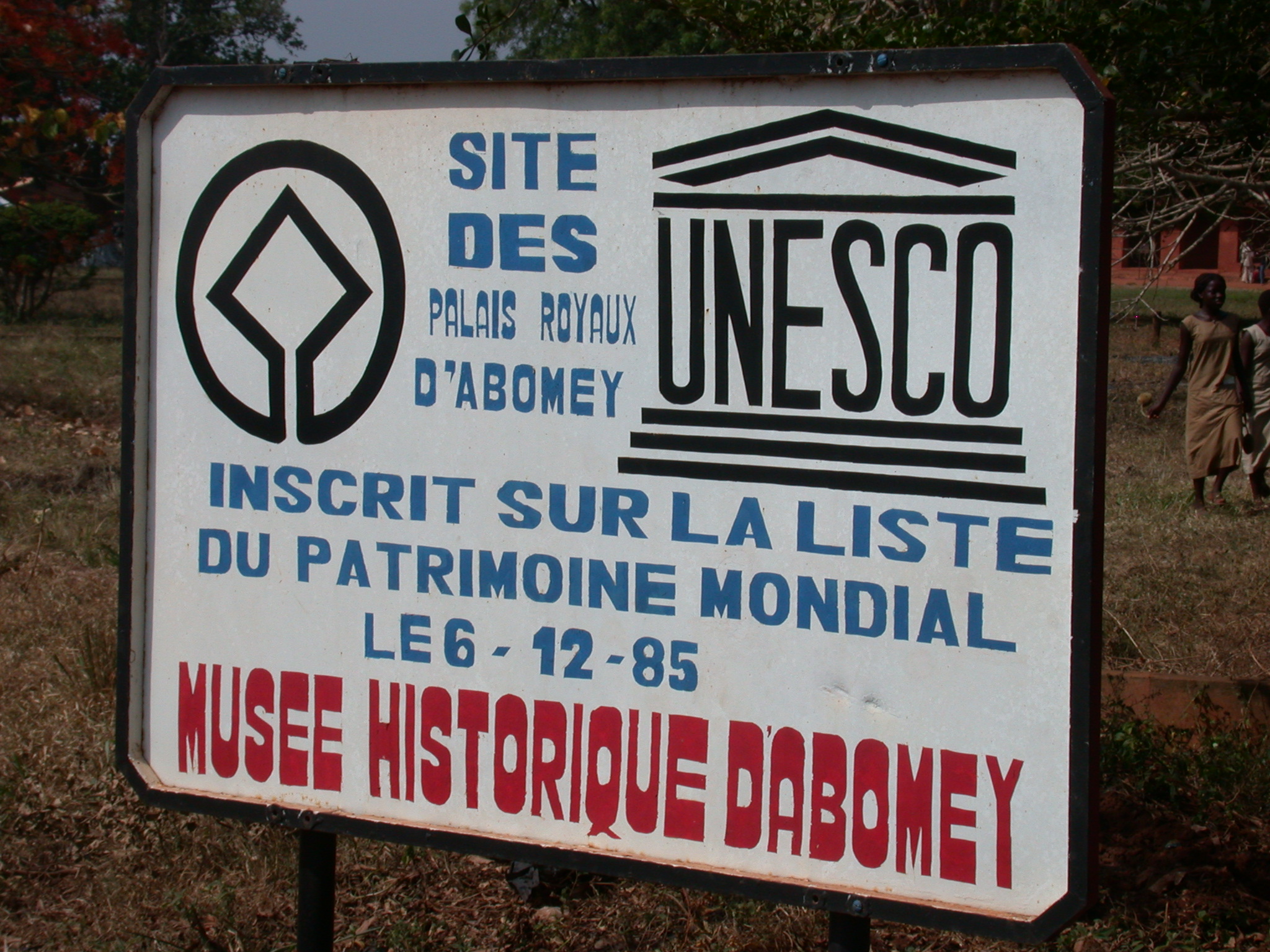 UNESCO Sign for Abomey History Museum in Main Complex of Palaces, Abomey, Benin
