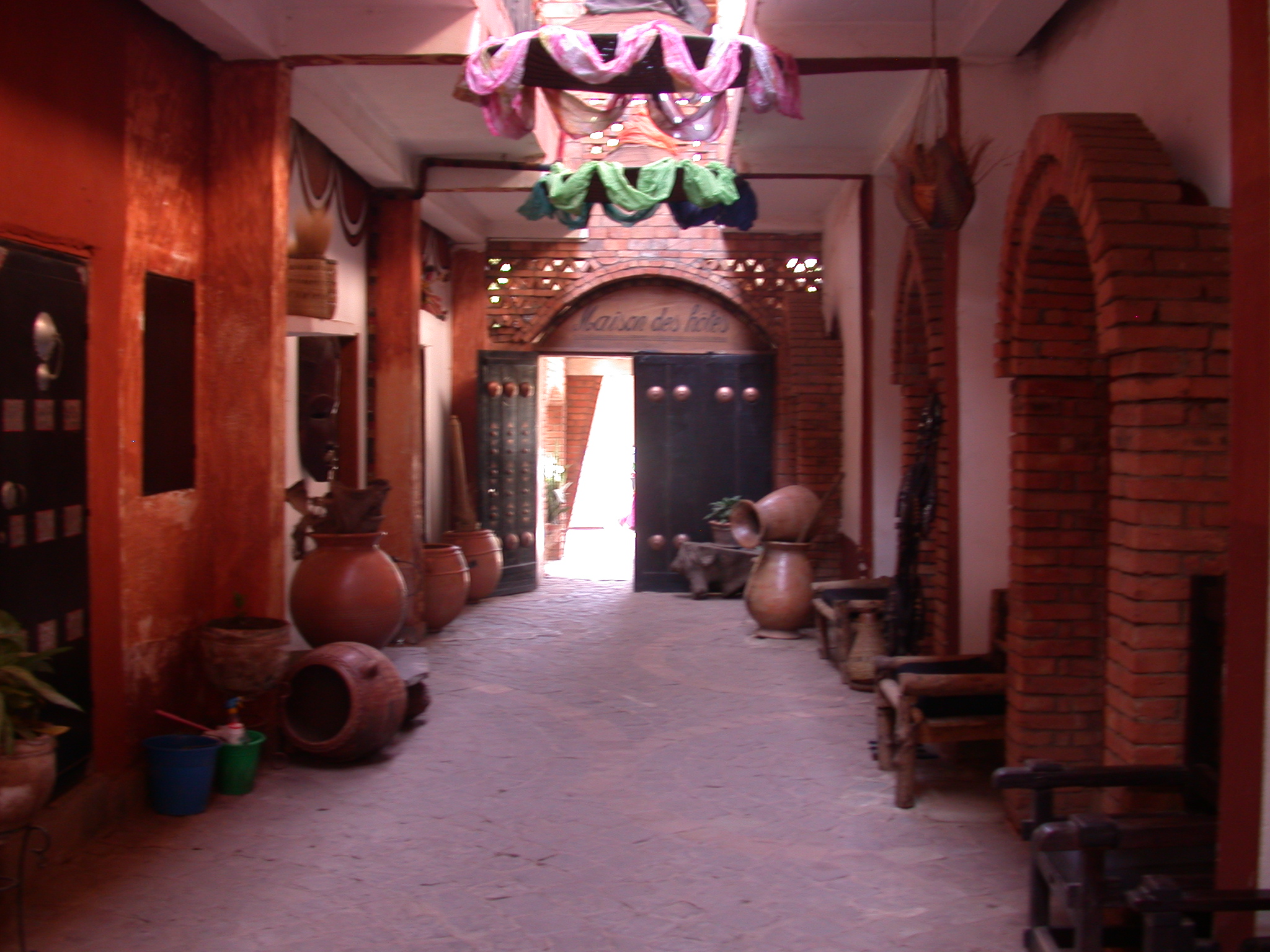 View From Main Downstairs Corridor to Front Entrance, Hotel Djenne, Bamako, Mali