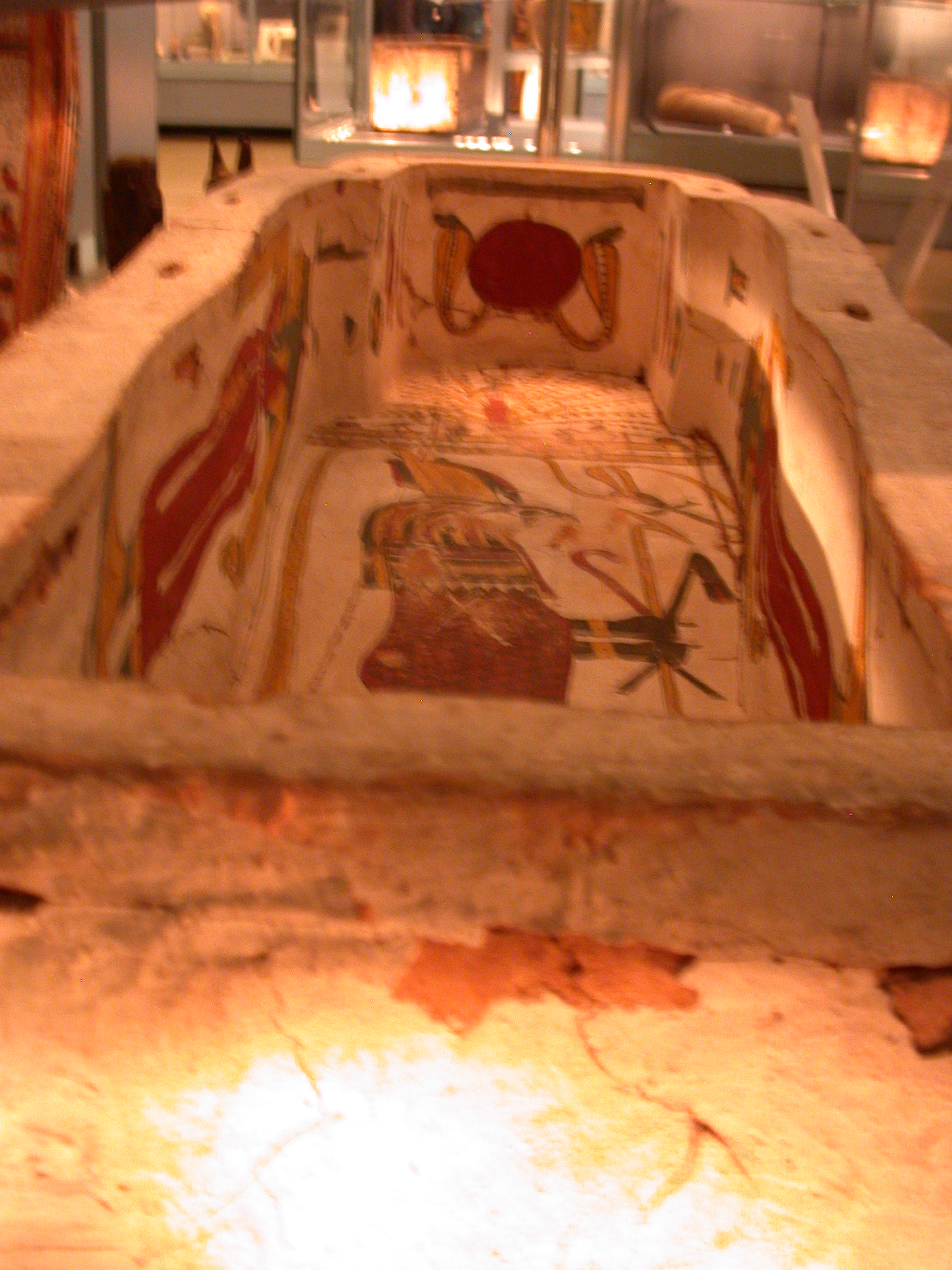 Interior of Bottom of Exterior Coffin of Pakepu, Water Carrier, West Bank of Thebes, Egypt, in Fitzwilliam Museum, Cambridge, England