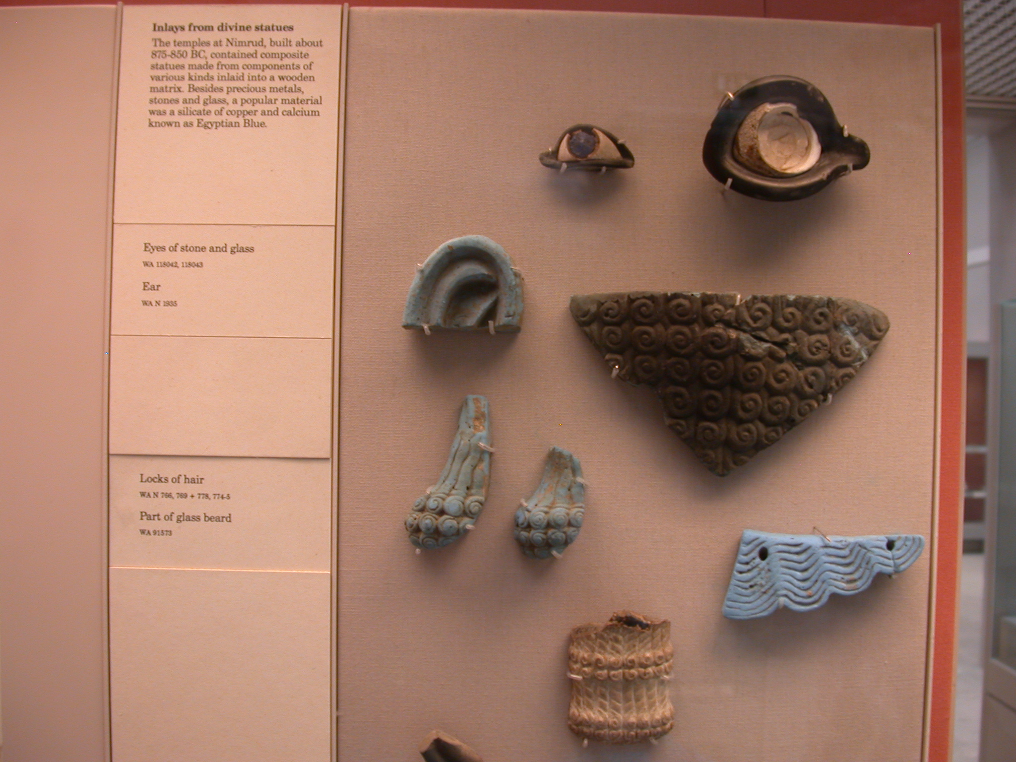 Inlays From Divine Statues, 875-850 BCE, Temples at Nimrud, Assyria, in British Museum, London, England