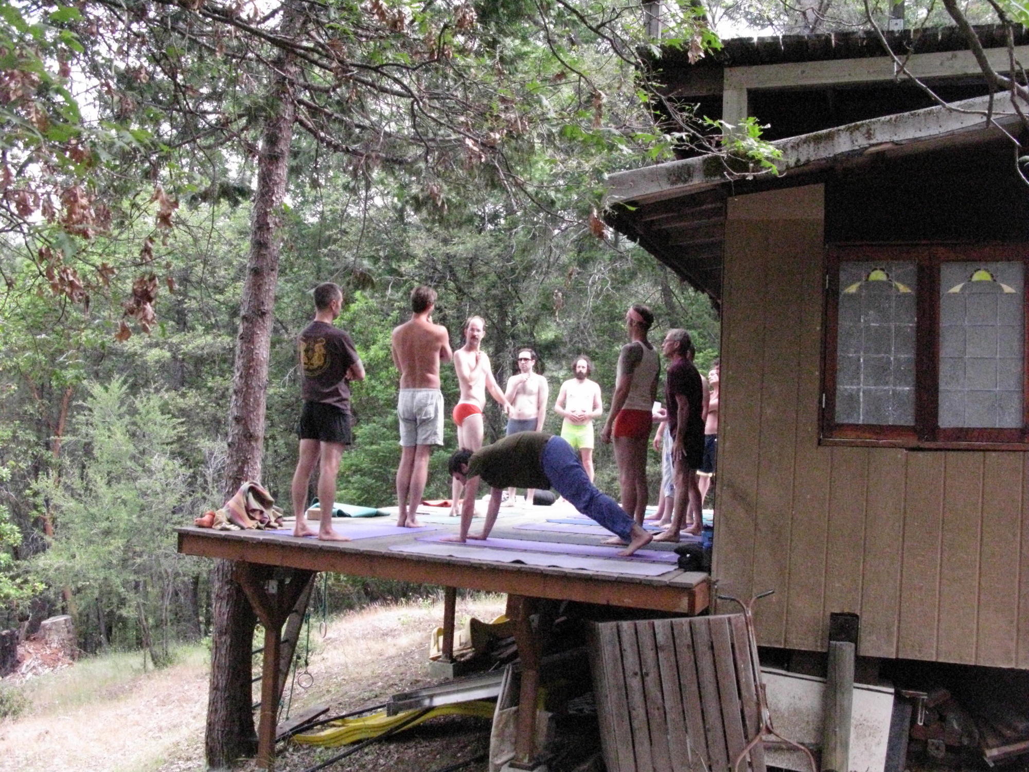 Yoga on Cabin Deck, Covelo Yoga and Healing Festival
